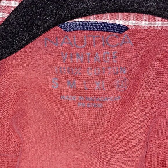 Nautica Vintage red gingham  long sleeve button down dress shirt Sz XXL - Picture 5 of 5